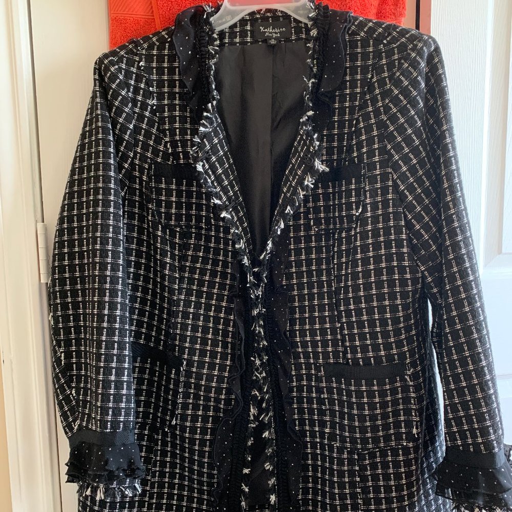 Katherine New York Black Jacket Blazer Tweed